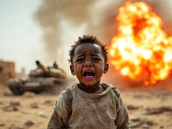 Stockfoto: Kind im Krieg